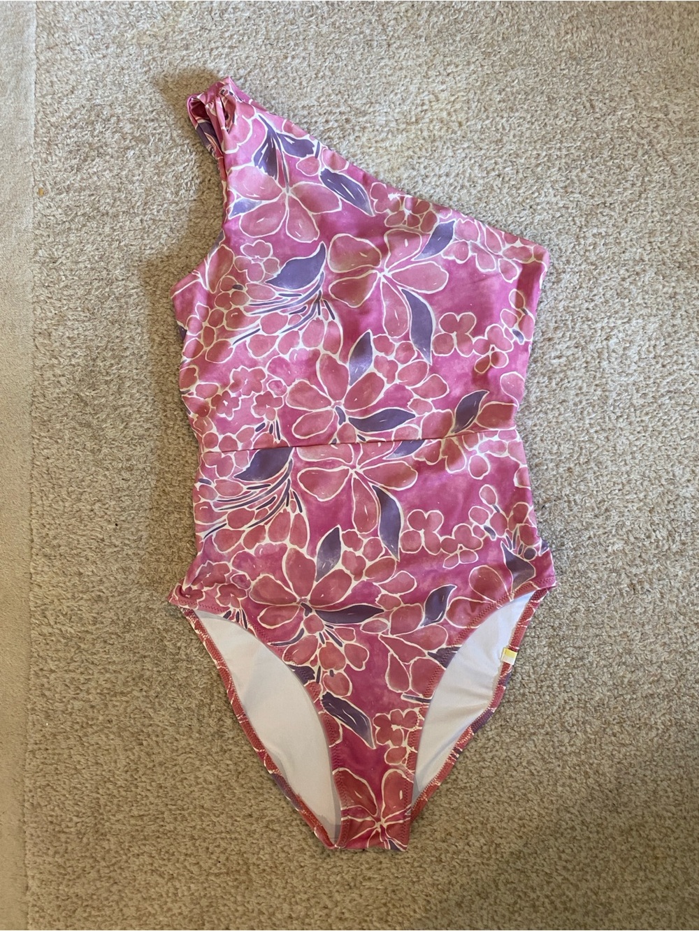 Summersalt The Ruched Sidestroke one piece swimsuit women’s size 4 pink floral